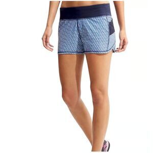 Athleta Ready Set Running shorts in Blue Pattern, Large (C9)